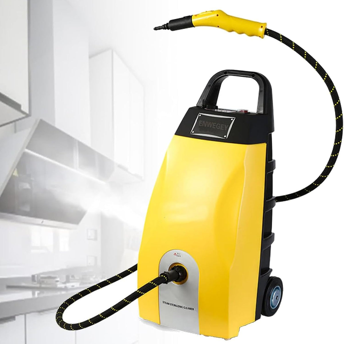 NzEupno Nettoyeurs vapeur, 3000 W, Jaune, Nettoyeur à vapeur commercial, polyvalent, sans produits chimiques