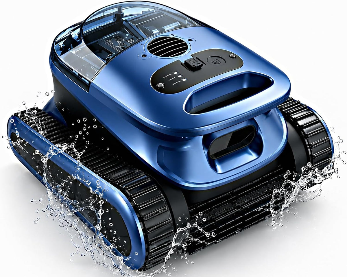 CKSlalala Systèmes de nettoyage automatique, 200 m, Noir, Robot Piscine Hors Sol sans Fil Fond et Parois ² 180 Min