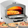 XUXIAO four à pizza, 42,5 cm x 52 cm x 41 cm, 2000 W, Acier inoxydable, Noir/Argenté, de comptoir Commercial
