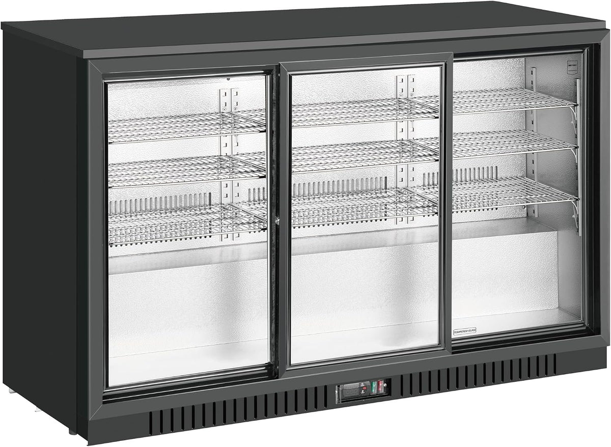 METRO Professional Rafraichisseurs de boissons, 135 x 52 x 86.5 cm, 308 L, 160 W, Noir, Arrière Bar Réfrigéré GBC3103