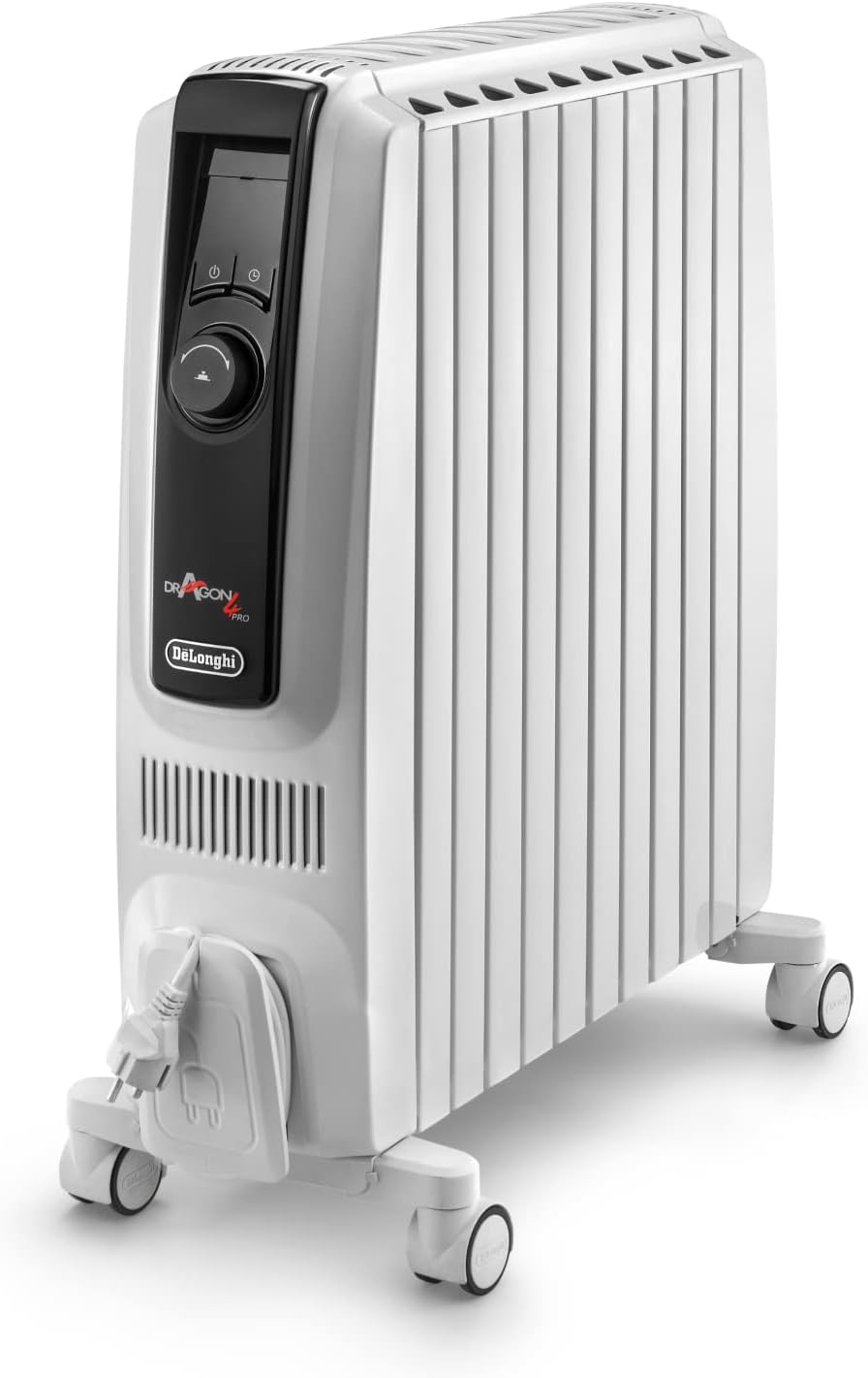 De'Longhi Radiateurs électriques, 2.5kw, Noir, TRDX41025E Radiateur à huile Dragon 4