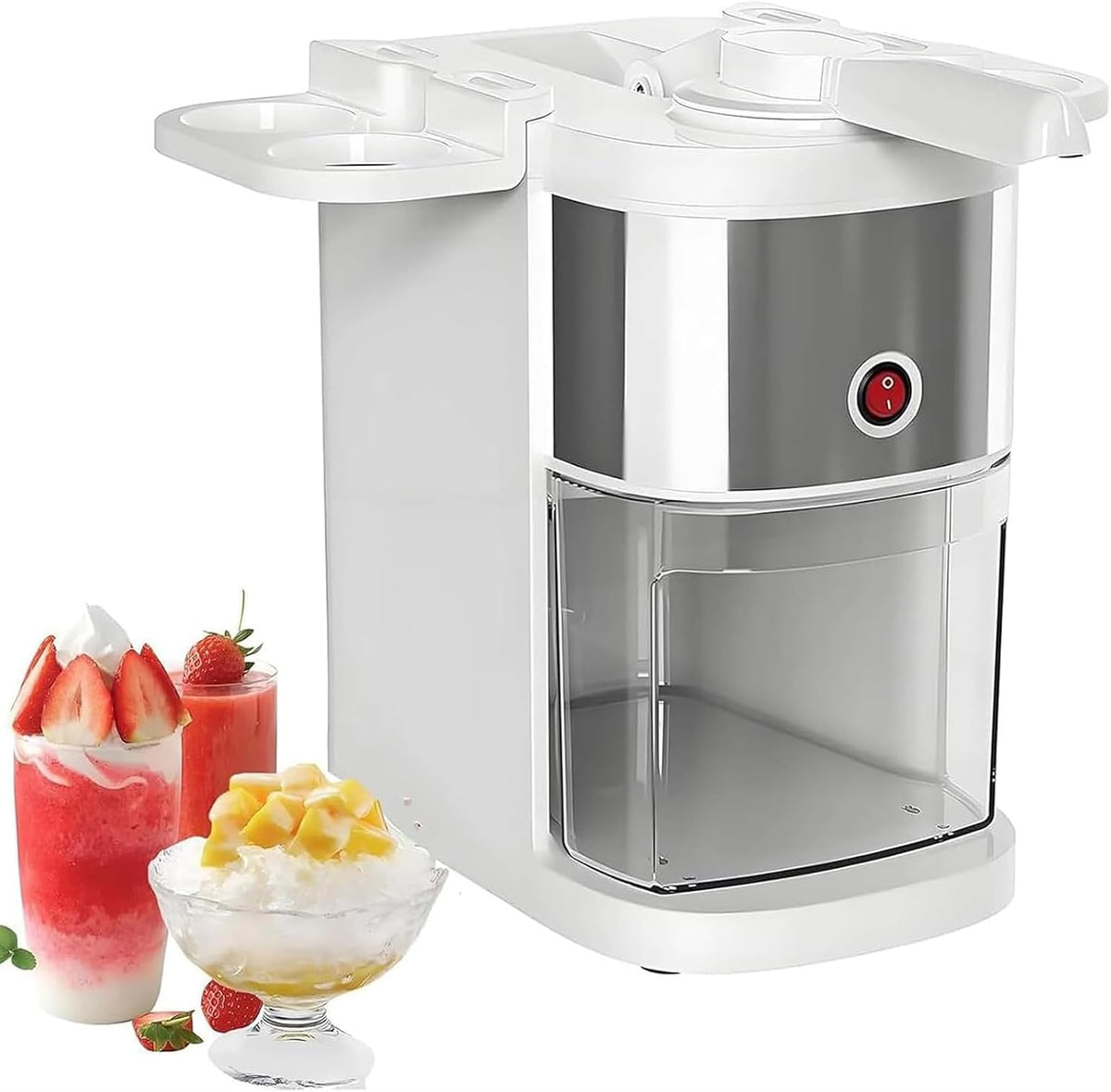 Zayuzo broyeur, 220v, 200w, Argenté, À Glace Électrique, Lames Commerciales en Acier Inoxydable, La Préparation De Smoothies Et De Boissons Froides
