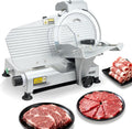 VEVOR trancheuse électrique, 320 W, 250 mm, 450 tr/min, 10 mm, Argent, Coupe Viande avec Lame Tranchante, Vitesse de Coupe