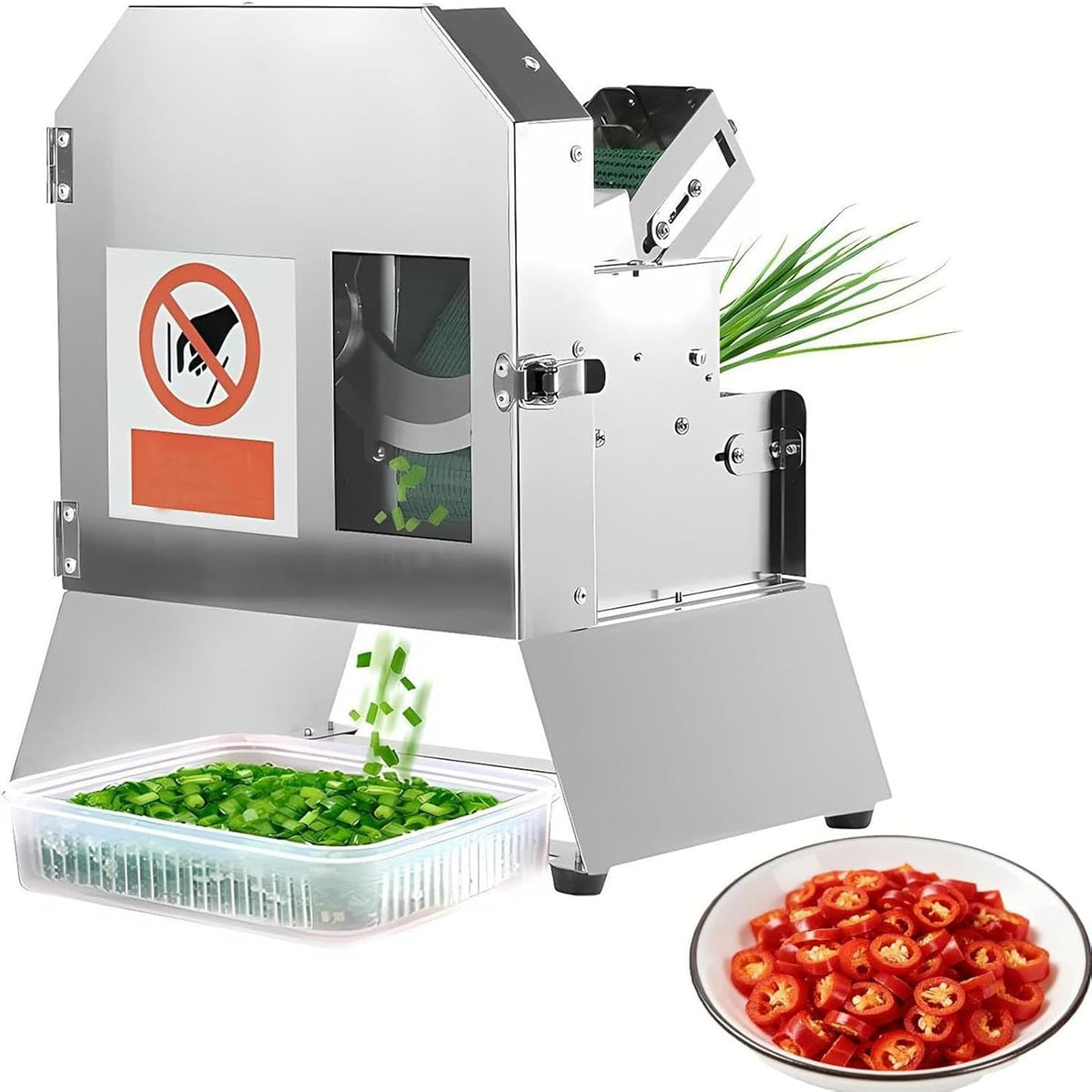 DUXMM trancheuse électrique, 100 kg, Vert, automatique pour oignons nouveaux, hachoir à herbes compact de qualité professionnelle