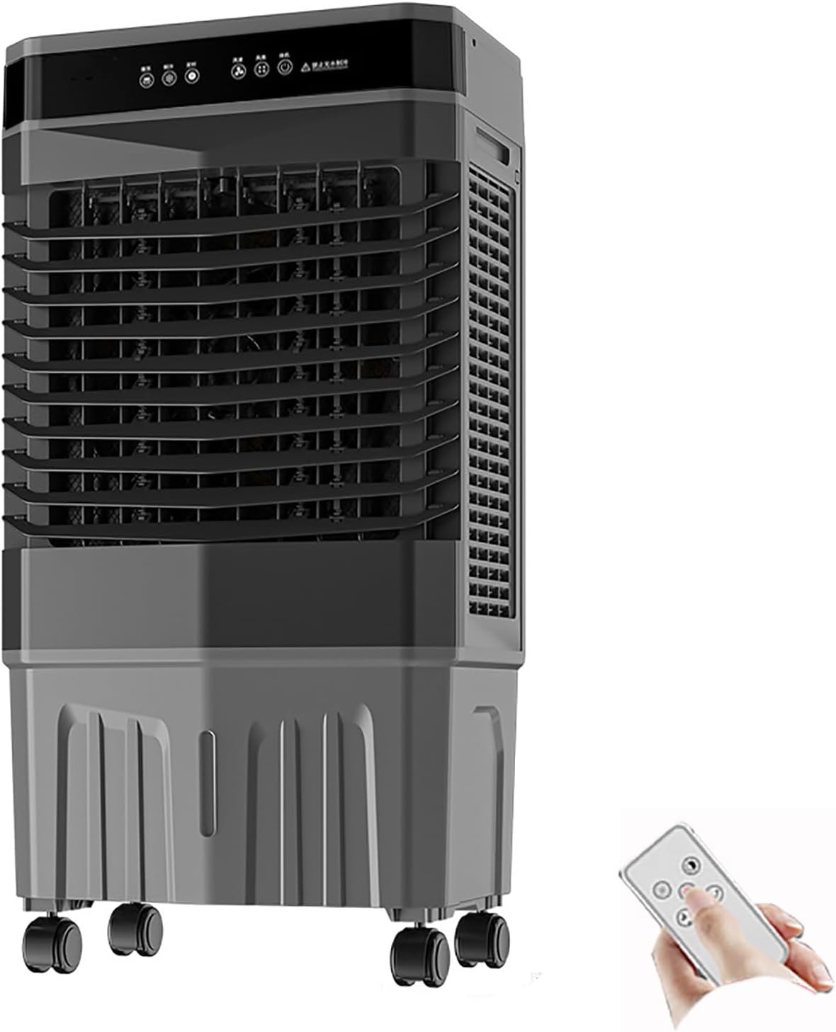 JCSRYD fontaine à eau, 50 L, 100x49x35 cm, Gris, Refroidisseur d'air Évaporatif Portable, Refroidissement par Eau avec Télécommande