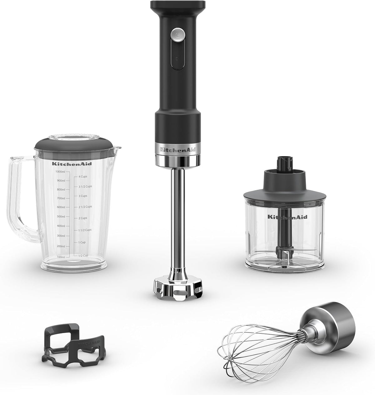 KitchenAid blender, Noir, Go KHBRV05BM Mixeur plongeant sans fil avec accessoires, Batterie vendue séparément