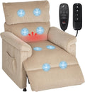 HOMCOM Fauteuils relaxants, Marron, Fauteuil Relax Électrique Massant et Chauffant Velours Côtelé