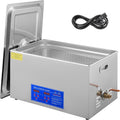 Moh Fournitures pour le nettoyage du laboratoire, 30 L, 600 W, Argenté, Nettoyeur à ultrasons professionnel en acier inoxydable