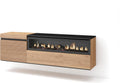 Skraut Home cheminée électrique, 102 cm., 34 W., 150x45x35 cm, Marron, Meuble TV, Banc Télé, Grand Espace de Rangement