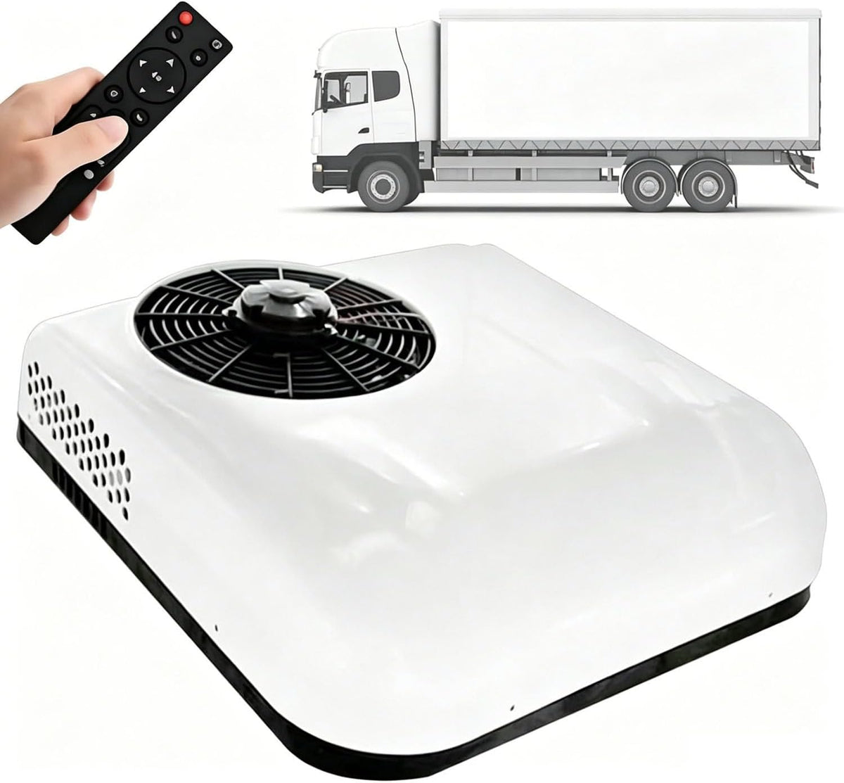 GLBMXDD Climatiseurs, 12 V, 24 V, 8800 BTU, Blanc, Climatiseur électrique de Toit pour camions/Voitures, Universel pour Camping-Cars