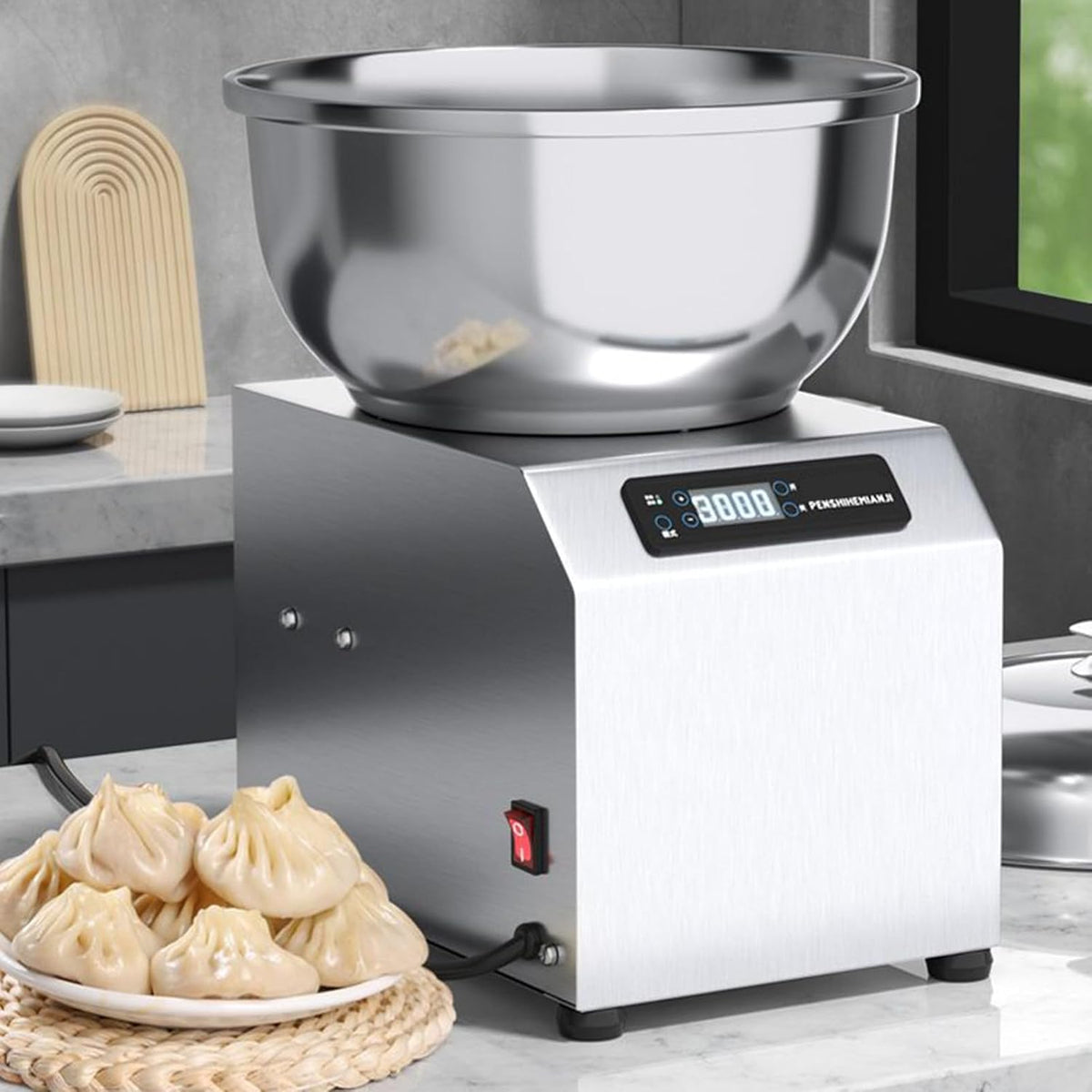 guoyjmm Batteurs sur socle, 1800 W, 110 V/220 V, 50 Hz/60 Hz, 220 V, 8 Kg, Argent, Pétrin électrique, Pétrin Vertical