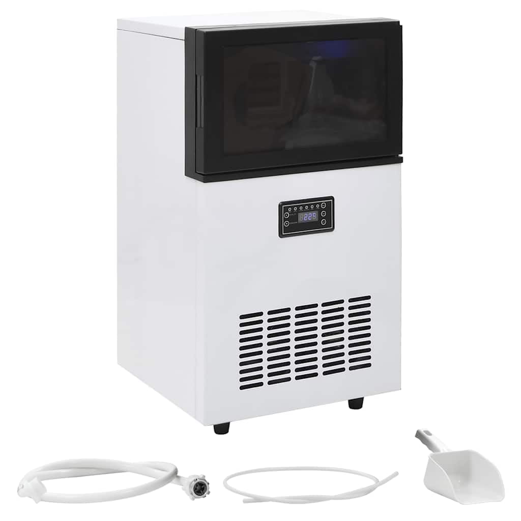 Machine Machines à glaçons, 36 x 34,5 x 63 cm (L x l x H), 220-240 V~, 50 Hz, 45 kg, acier inoxydable, argenté, a Glaçons Noir /24h 36 Glaçons