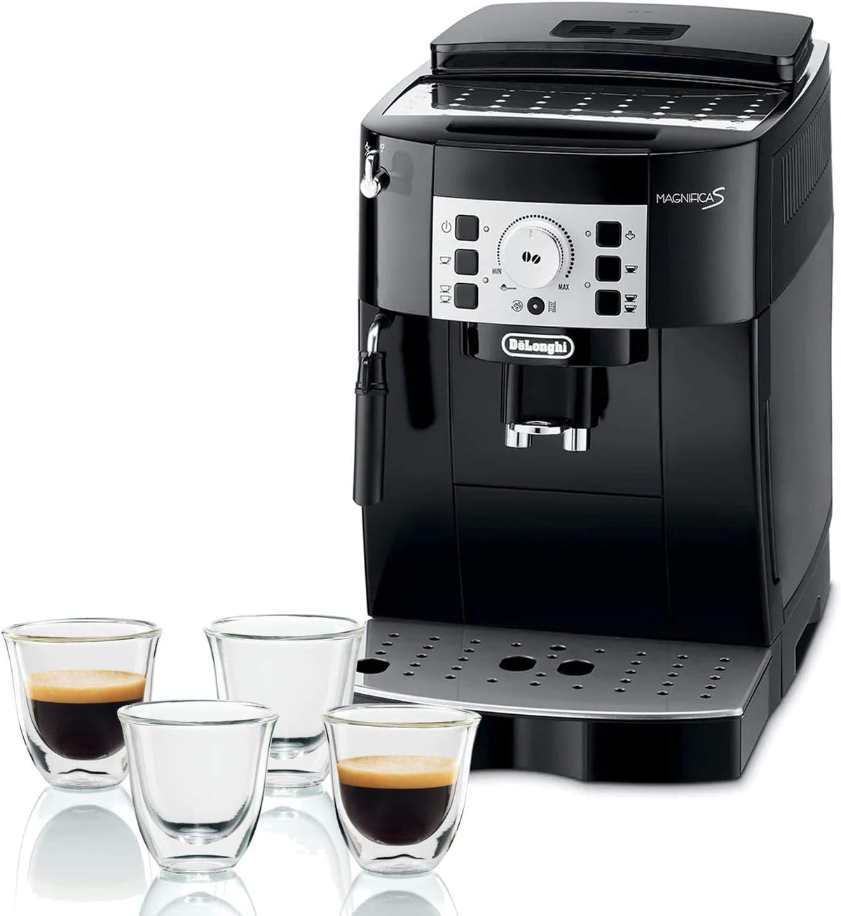 De'Longhi broyeur, Noir, Pack Magnifica S, Machine expresso avec ECAM22.110.B, + 4 tasses à espresso