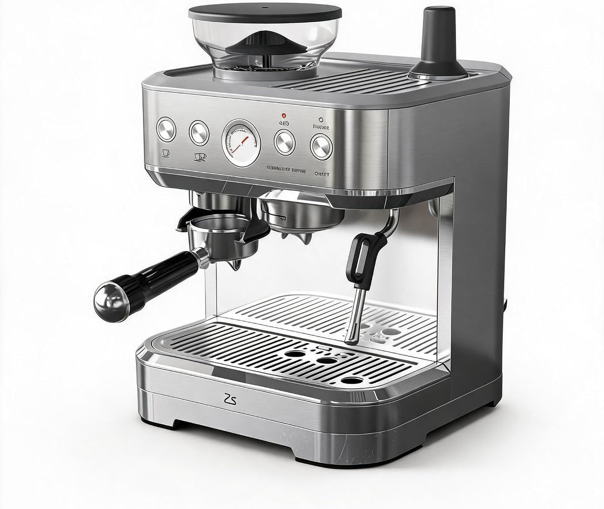 Acekool machine à café, 220 V, Argenté, Expresso 20 Bars Avec Broyeur à Grains Intégré, Cafetière Italienne En Acier Inoxydable