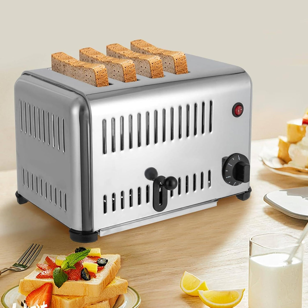 SXYKXYDL Machines à pâtes manuelles, 2 200 W/3 200 W, 2,8 cm, Acier inoxydable 201, Argent, Grille-pain 4/6 tranches avec 5 niveaux de tonalité