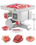VEVOR trancheuse électrique, 5 kg, Argenté, Hachoir à Viande Électrique avec Capacité de /min, Trancheuse à Viande en Acier Inoxydable