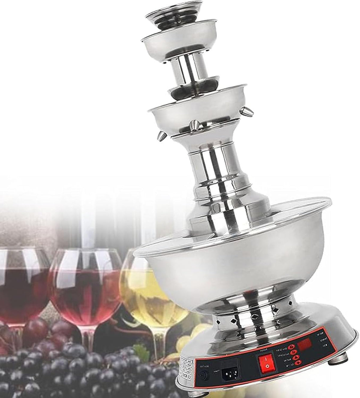 GmhXylophyte Distributeurs de vin électriques, 1,5-3,5 litres, 120 W, 3,5 L, Acier inoxydable 304, Noir, FêTes Et Bars