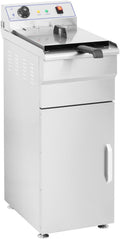Royal Catering Friteuses, 16 L, 6000 W, 400 V, 34 x 53 x 94 cm, Argenté, Friteuse avec meuble (, acier inoxydable