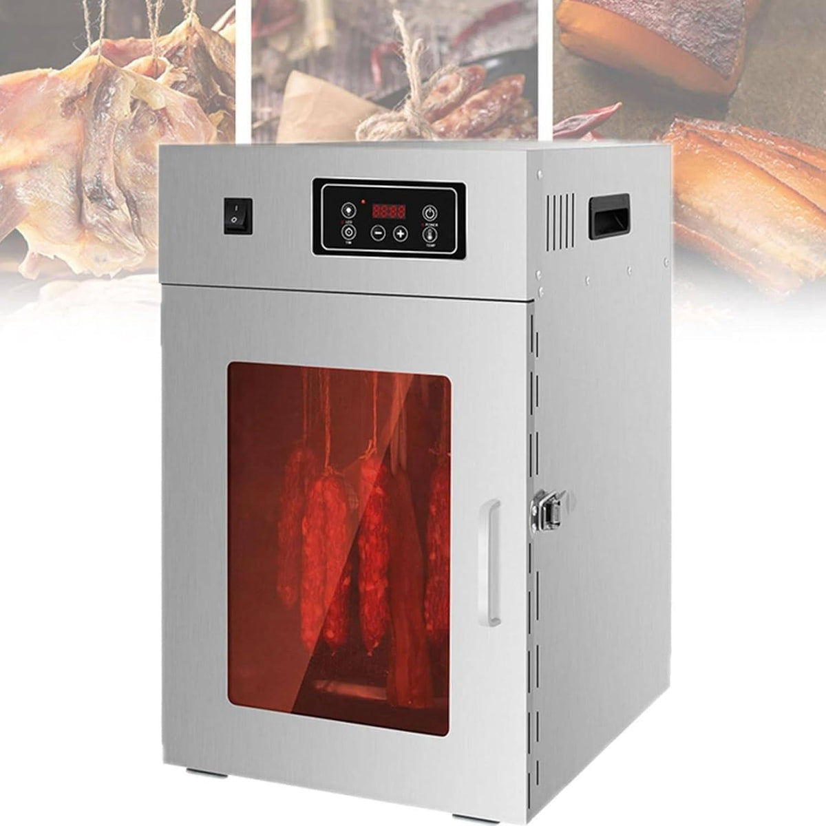 FJYAWEN déshydrateur alimentaire, Noir, Séchoir à Viande, Séchoir Alimentaire Commercial Rotatif 360°, Minuterie Numérique 24 Heures