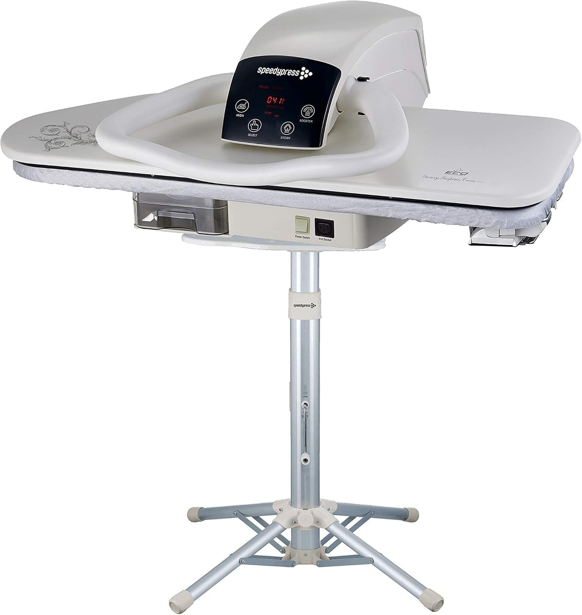 Speedypress presse à repasser, 81 cm, Blanc, 81HD à Vapeur Professionnelle avec Support (+ Fer à Repasser, Cartouche de Filtrage d'Eau Supplémentaire