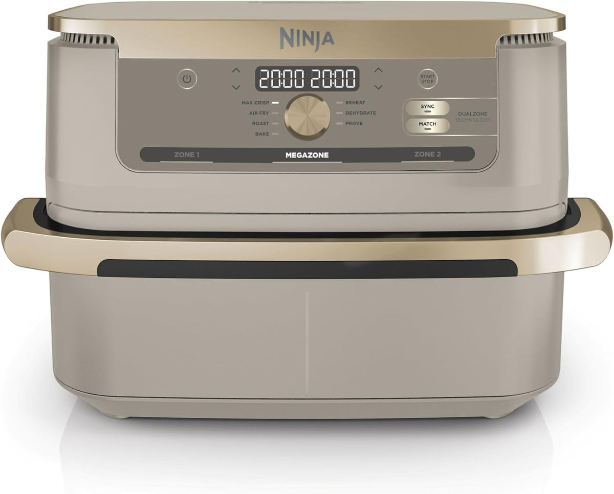NINJA friteuse à air chaud, 10,4 L, Blanc, Foodi FlexDrawer Air Fryer 2 Compartiments, 7 en 1 AF500EUSD, Séparateur Amovible Grande Capacité de 10.4 L