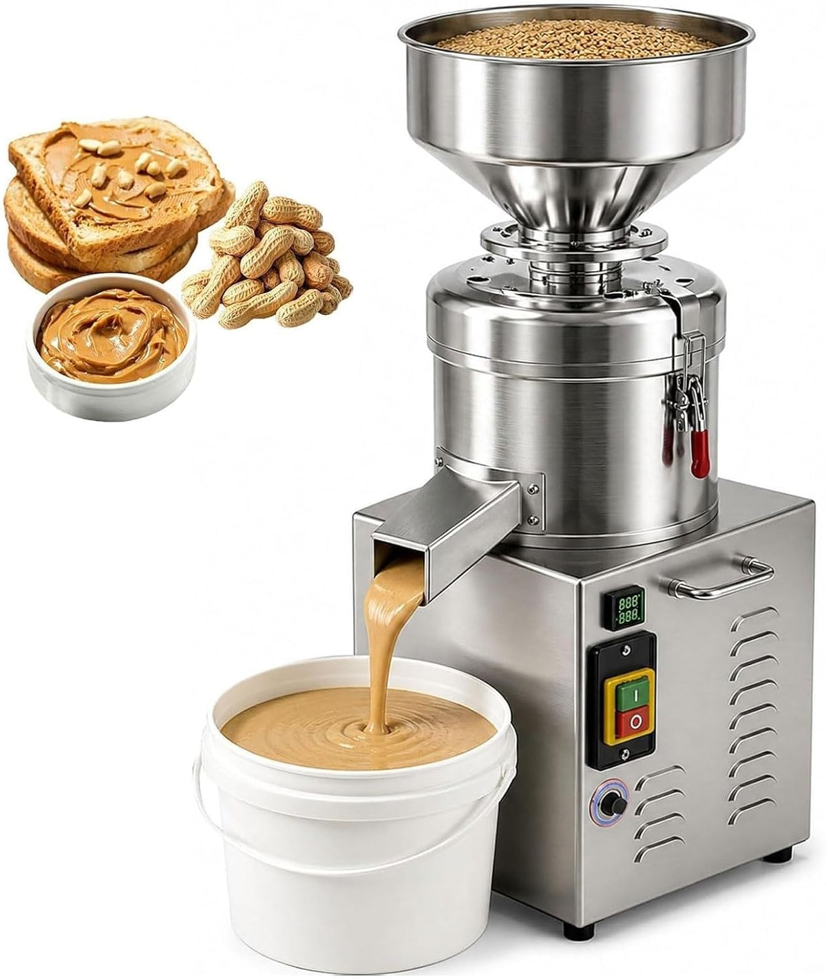 Machine broyeur, 1100 W, 17,5 kg, Noir, à beurre d'arachide commerciale, électrique à pâte de sésame