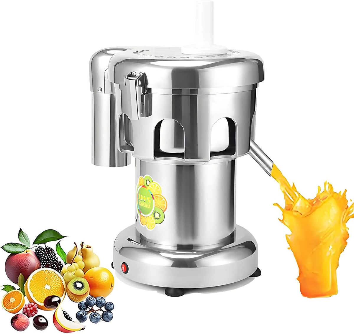 NYANS centrifugeuse, B2000, 370 W, Argenté, Extracteur De Jus Professionnel, En Fonte d'Aluminium Et Acier Inoxydable