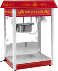 Royal Catering Appareils à popcorn, 1.500 W, 5 kg, Rouge, Machine à Popcorn (, rendement /h récipient antiadhésif) Design USA