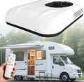 DmqChry Climatiseurs, 65 x 65 x 15 cm, 300-800 W, 12 V DC, 50 dB, 12 V, Blanc, Climatiseur de Toit Électrique pour Camping-Car de DC