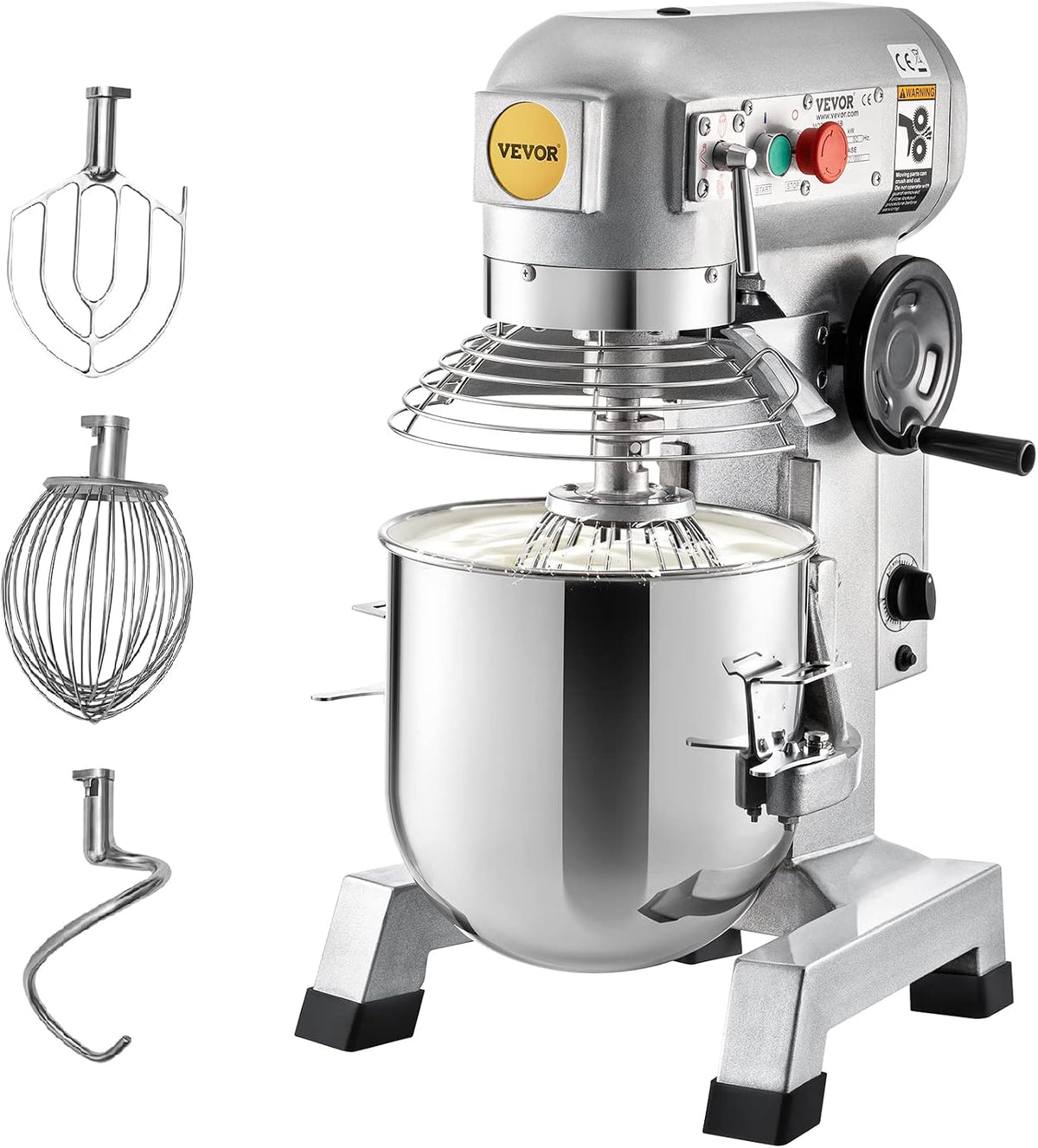 VEVOR robot de cuisine, B15-BT, 18,7 x 14,8 x 27,5 pouces / 47,5 x 37,6 x 70 cm, 500 W, 14 L, Argenté