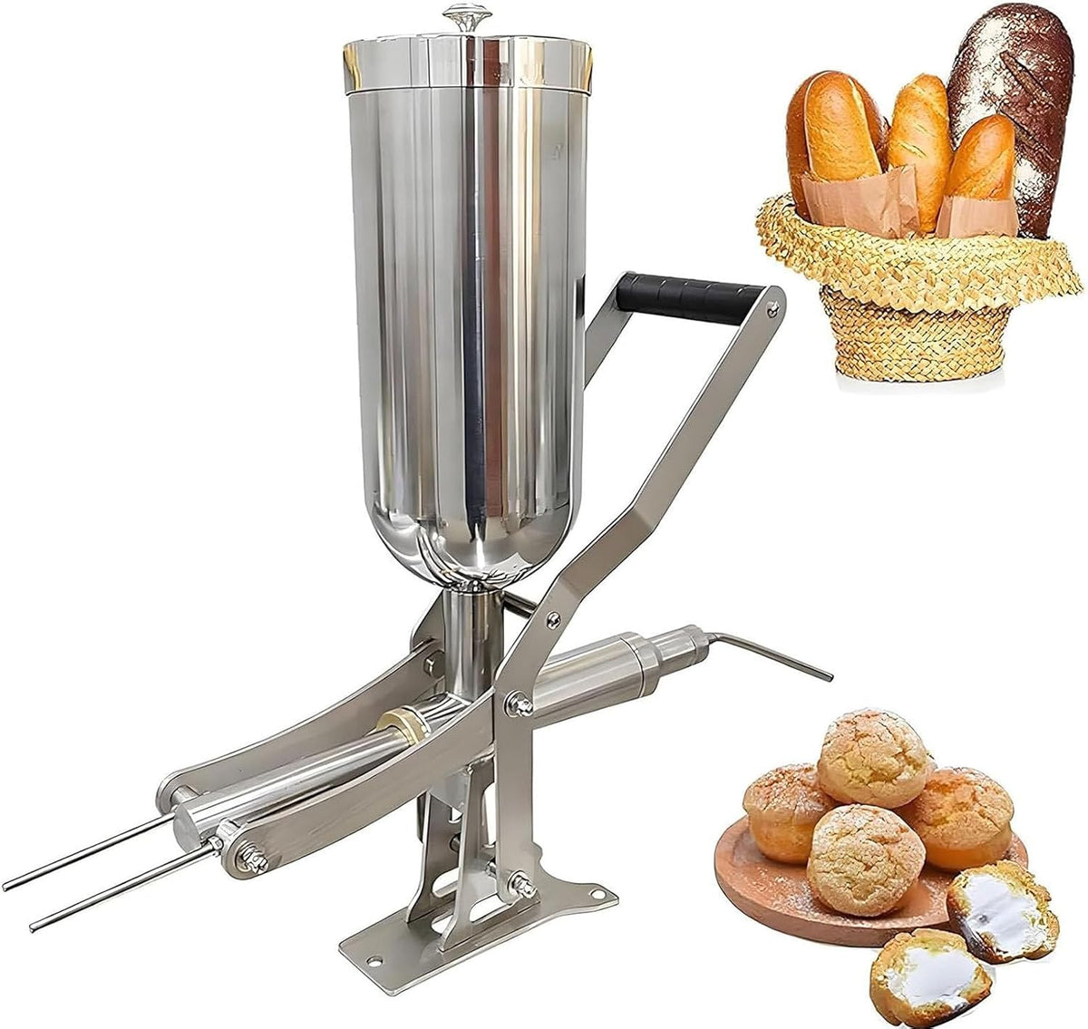 Machine Douilles, 5 l, Argenté, beignets, résistance à la chaleur 120 °C