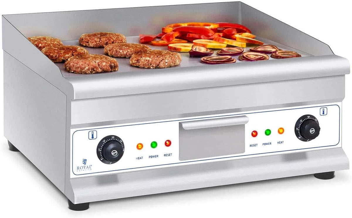 Royal Catering grill électrique, 60 x 41 cm, 2 x 3, 200 W, Noir, Plancha Infrarouge Double RCG 60H2 (Dimensions Plaque