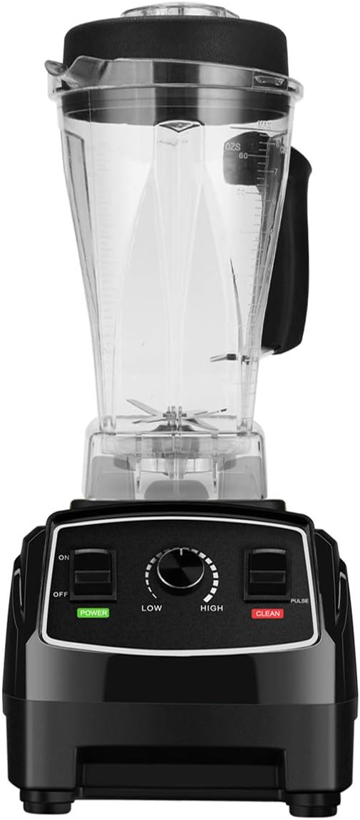 QREZ blender, Mélangeur de bureau en acier inoxydable, 2 L, 2200 W, 110 V-240 V; 50-60Hz, Argenté/Noir, Mixeur Multifonctions