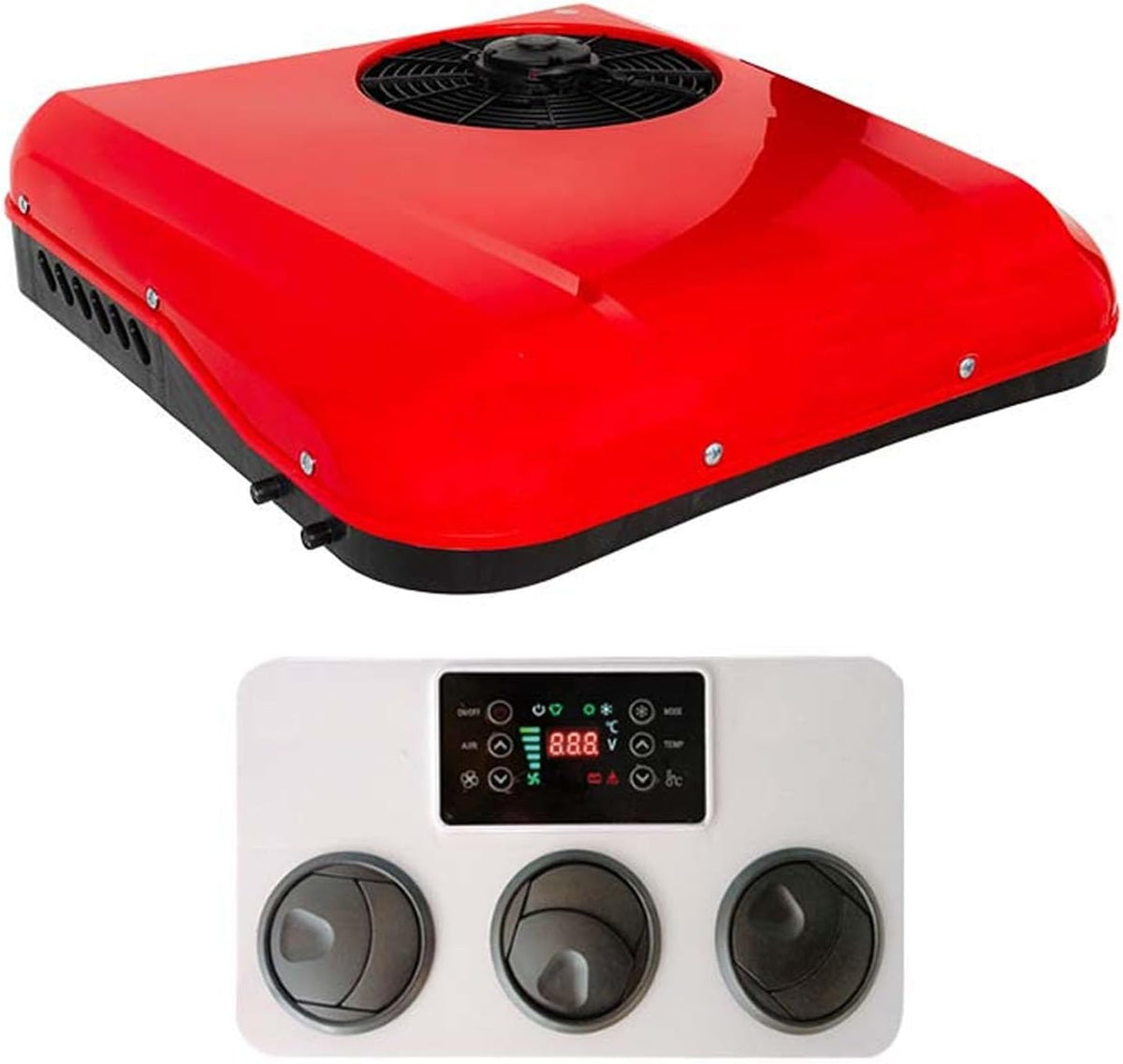 Climatiseur onduleur, 12/24 V., 2200 W, blanc, rouge., de toit à CC 600- Refroidissement, faible bruit, aucun assemblage requis pour camions