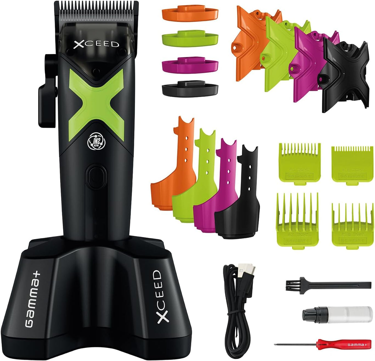 GAMMA+ Tondeuses à cheveux, Noir, Tondeuse à Cheveux Professionnelle Homme XCEED Clipper, Moteur Vector IN2 avec Contrôle Direct du Couple
