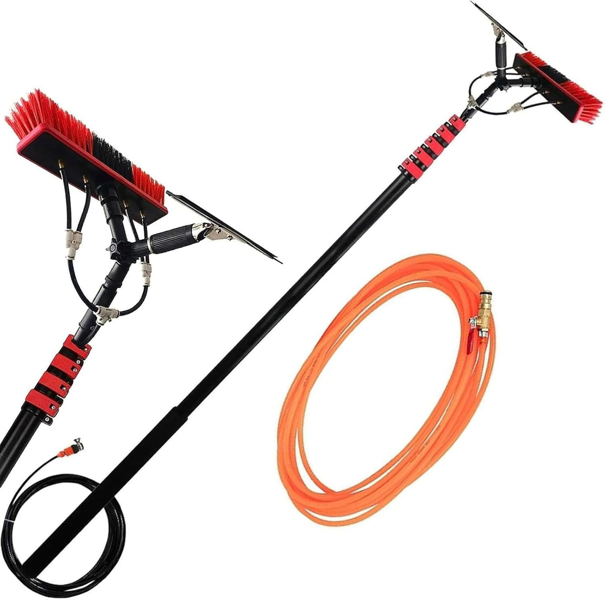 Kit nettoyeur haute pression, 20 m, 3,6 m, 35 cm, Noir, de nettoyage de vitres avec raclette en caoutchouc