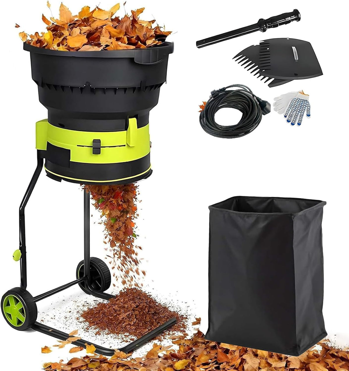 Fablestoryem broyeur, 2500 W, 8000 Tr/Min, 20M, Noir, Outil de Nettoyage et de Compostage, Taux de Broyage 17:1 Wire