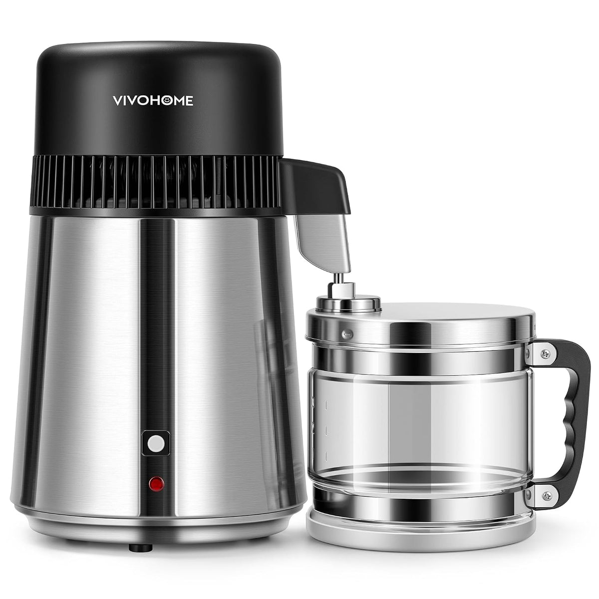 VIVOHOME Purificateurs d'eau, 4 L, Argenté, Distillateur d'eau en acier inoxydable 304 sans BPA