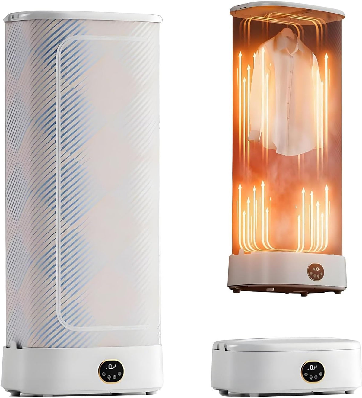 armoire COAKUE, 1000 W, Blanc, à Vapeur, sèche-Linge à Vapeur Portable, défroisseur et sèche-Linge Pliables