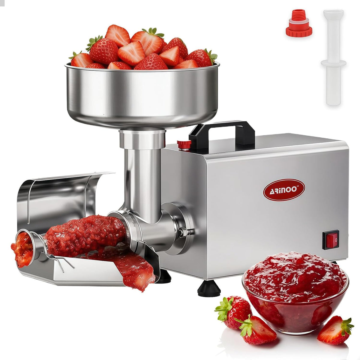 BANGBANGJI presse-agrumes, 50 × 25 × 35 cm, 450 W, 110-240 V, 450 W, Acier inoxydable 304 de qualité alimentaire, Argenté