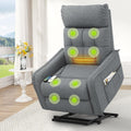 chaise Srfzluxy, Gris, Fauteuil inclinable pour personnes âgées, fauteuil inclinable électrique avec massage et chaleur