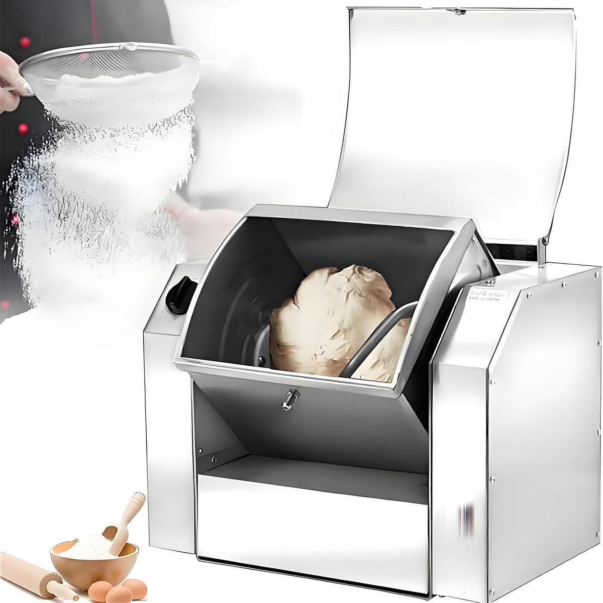 GLBMXDD Machines à pâtes, 41 x 24 x 34,5 cm, 3 kg / 5 kg / 8 kg / 10 kg, 1,1 kW, 110/220 V, 1100 W, Acier inoxydable de qualité alimentaire, Noir