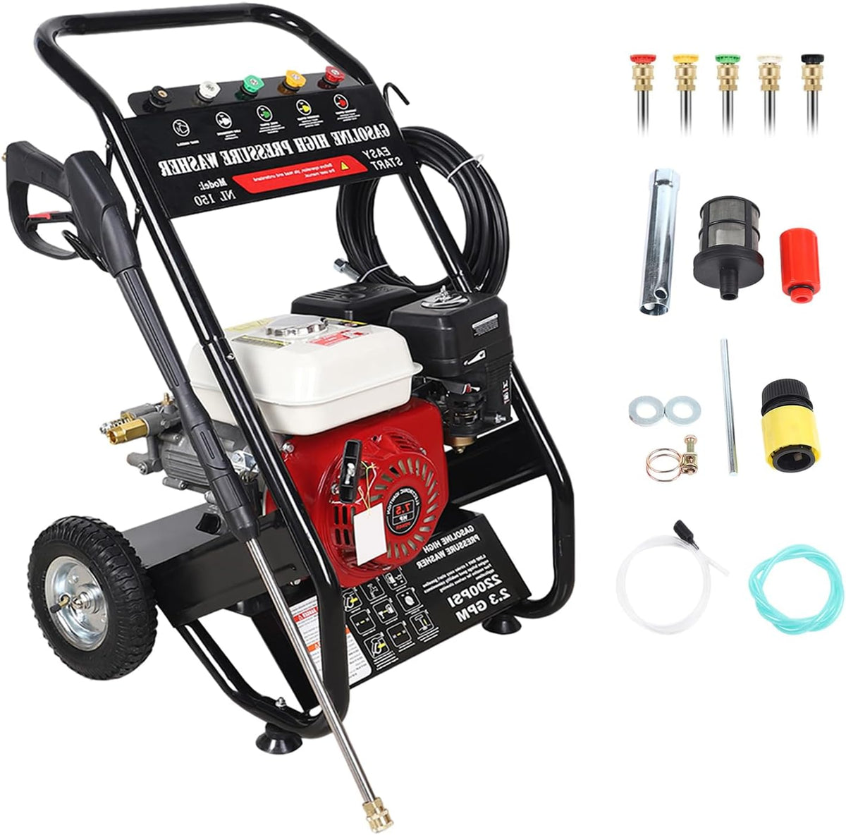 CHIMHOON nettoyeur haute pression, NL 150., 56 x 50 x 81 cm., 7,5 HP, 4900 W, 190 bar, fer, caoutchouc, PVC, Noir, professionnel 7