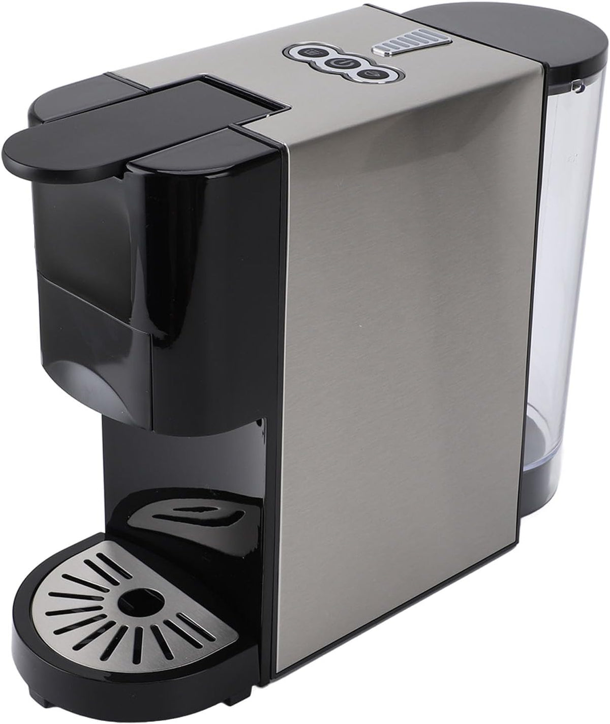 Omquot machine à café, env. 312 x 110 x 244 mm / 12,28 4,33' Machine à café à capsules, 800 ml, SUS, Noir/Argenté, à Capsules Compacte et Polyvalente