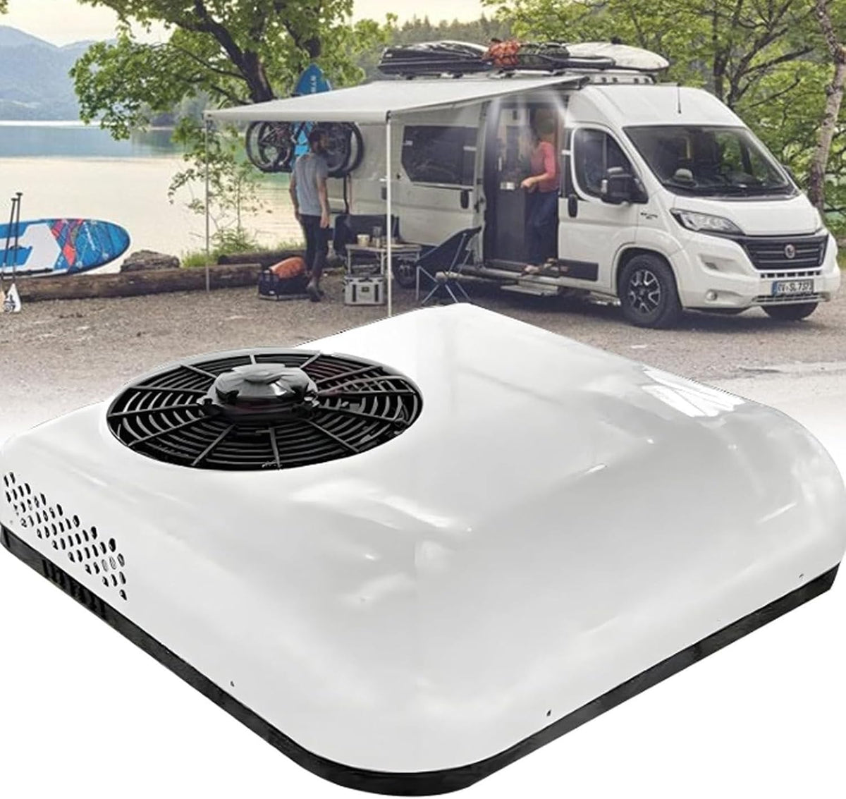 Cashwise Climatiseurs, 850 W, 24 V/12 V., aussi bas que 20 dB, 24 V, Blanc, Climatiseur pour camion, unité de climatisation de toit pour camping-car