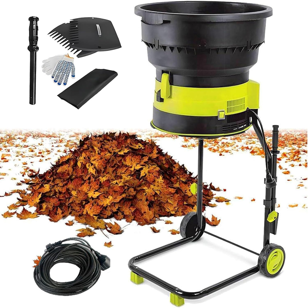 Fablestoryem broyeur, 2500 W, 220 V, 8000Tr/Min, 40M, Gris, de Feuilles Électrique Hyundai pour Jardin, Composter Les Feuilles et Le Chaume Wire