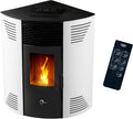 Sannover Thermique Chauffage aux granulés, 12,2 kW, Blanc, Poêle à granulés d'angle étanche Iseos Sannover