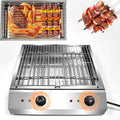 table de cuisson JOSBY, 55 x 55 x 13 cm, 2800 W + 2800 W, 220 V-240 V, Acier inoxydable, Argenté, Barbecue électrique de comptoir