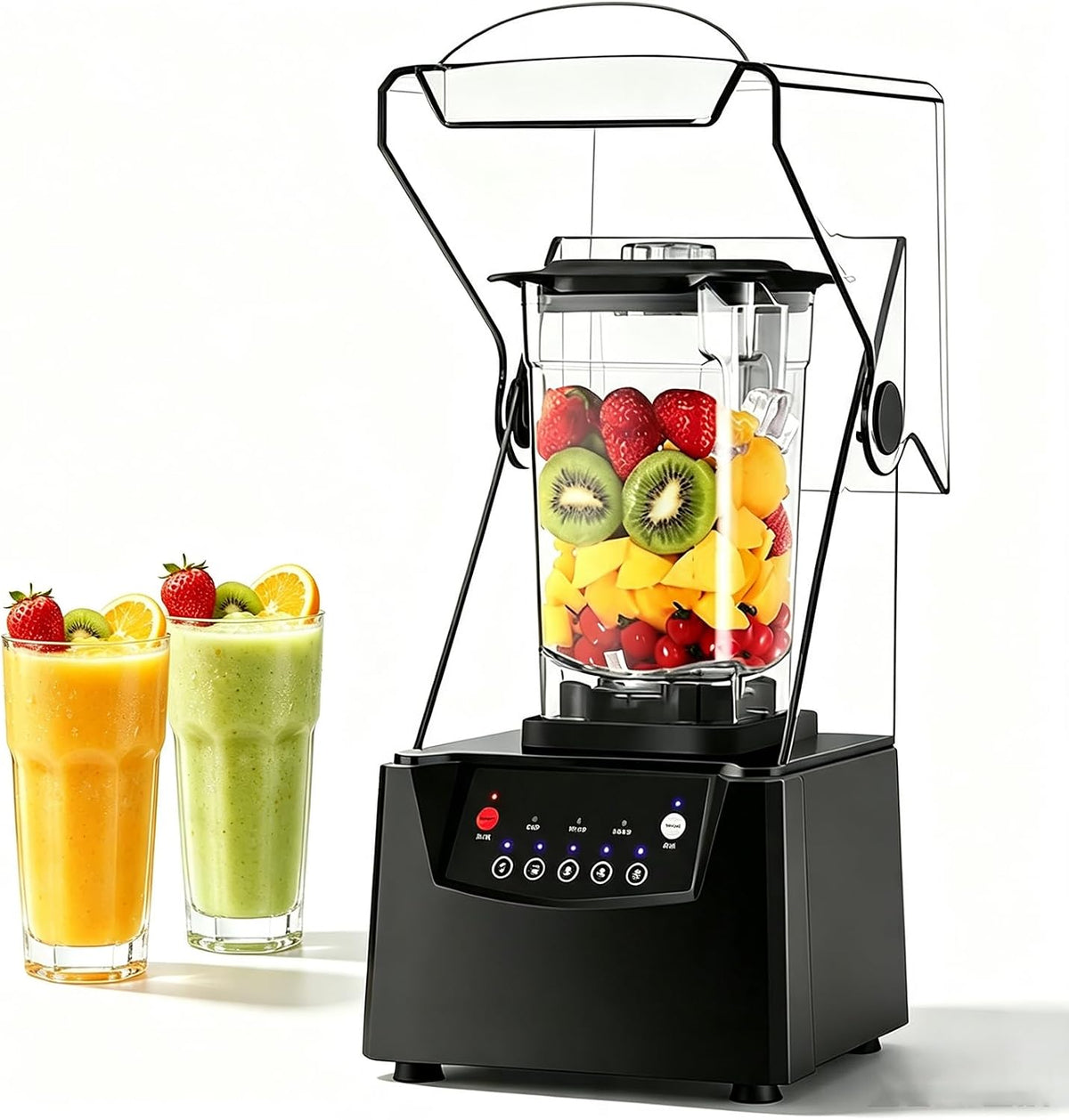 Mélangeur blender, 2000 Ml, 2200 W, 2 L, 000 Tr/min, Noir, Commercial, Machine À Lait Soja Entièrement Automatique