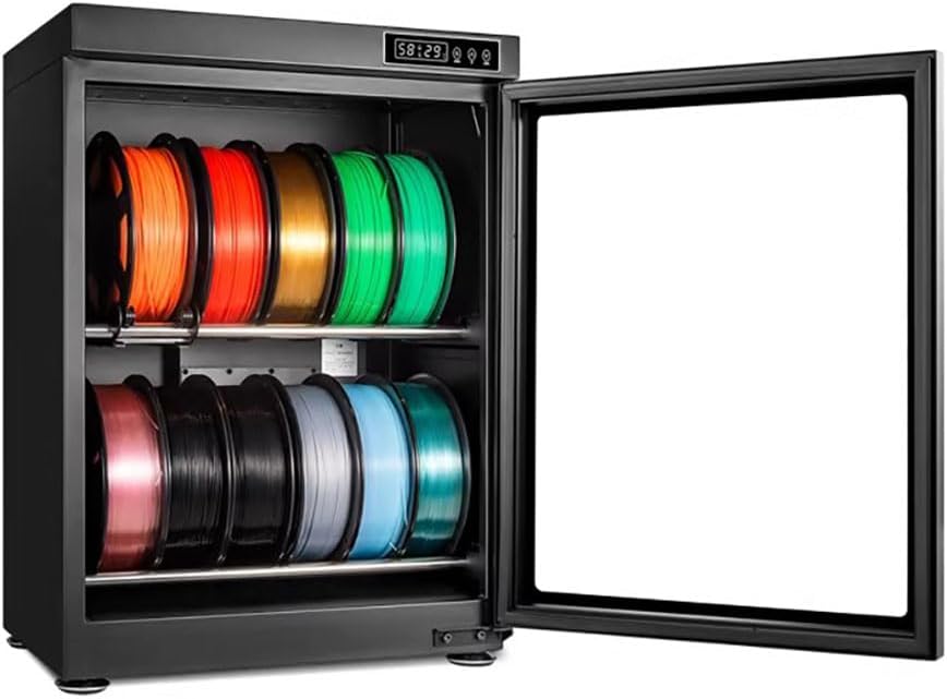 armoire PA-DABAOO, plaque d'acier + verre trempé + alliage d'aluminium + acier inoxydable., Noir, Sèche pour Filament D'imprimante 3D
